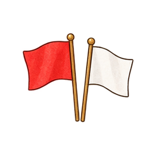 紅白の旗のイラスト