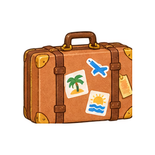 夏休みの旅行かばんのイラスト