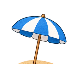 海辺のパラソルのイラスト