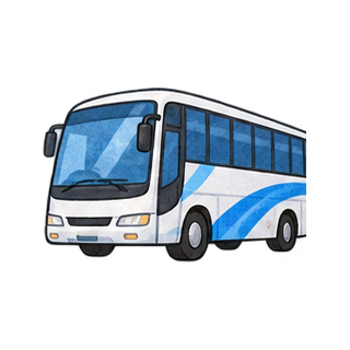 校外学習のバスのイラスト