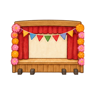 学習発表会の舞台のイラスト