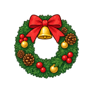 クリスマスリースのイラスト
