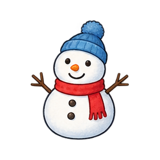 雪だるまのイラスト
