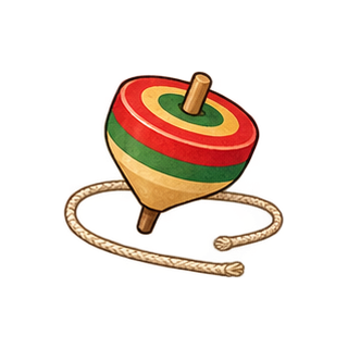 こま回しのイラスト