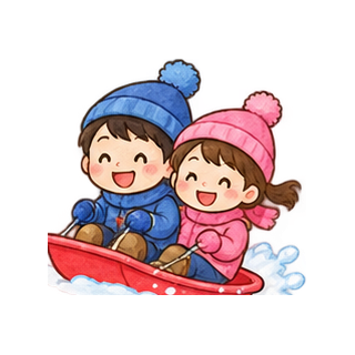 雪遊びのイラスト
