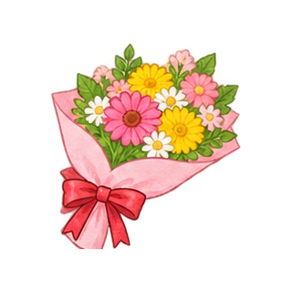 お別れの花束のイラスト