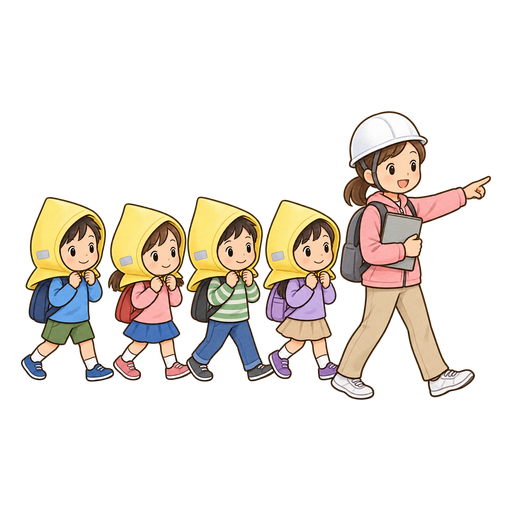 避難訓練のイラスト