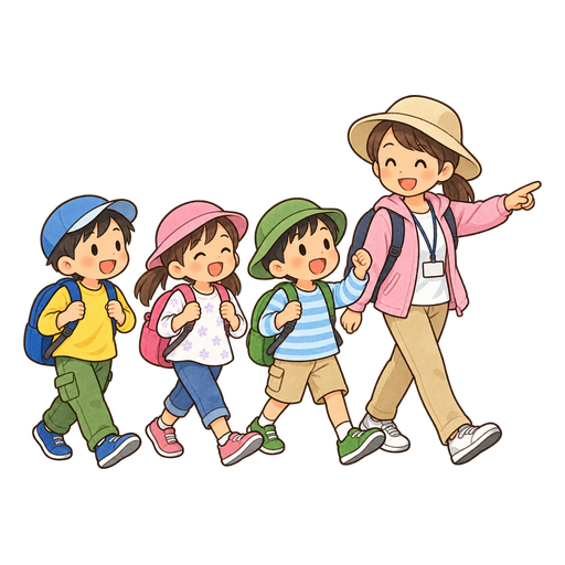 遠足のイラスト
