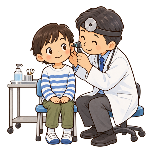 耳鼻科検診のイラスト