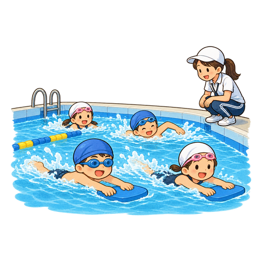 水泳の授業のイラスト