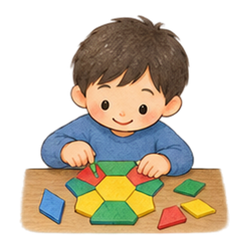 色板で模様を敷き詰めるのイラスト