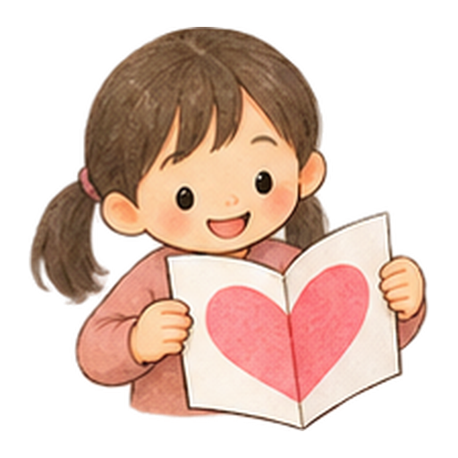 折り紙で線対称を調べるのイラスト