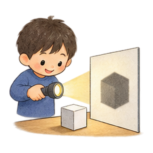 図形の影を映すのイラスト