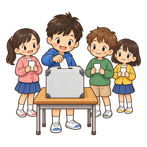 児童会選挙のイラスト