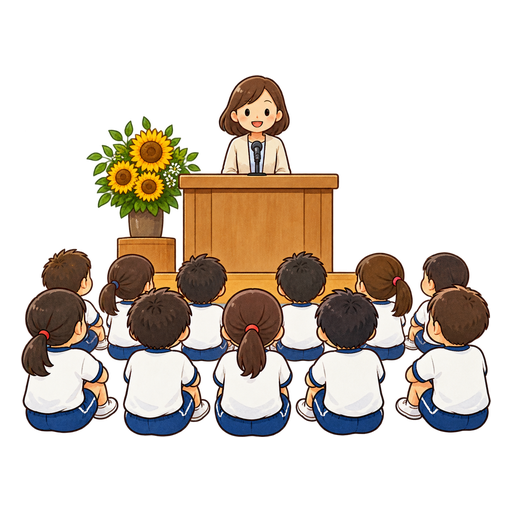 １学期の終業式のイラスト