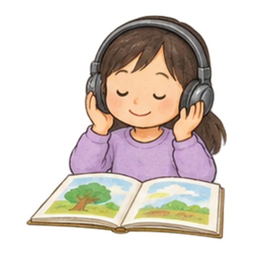 耳で聞く読書のイラスト