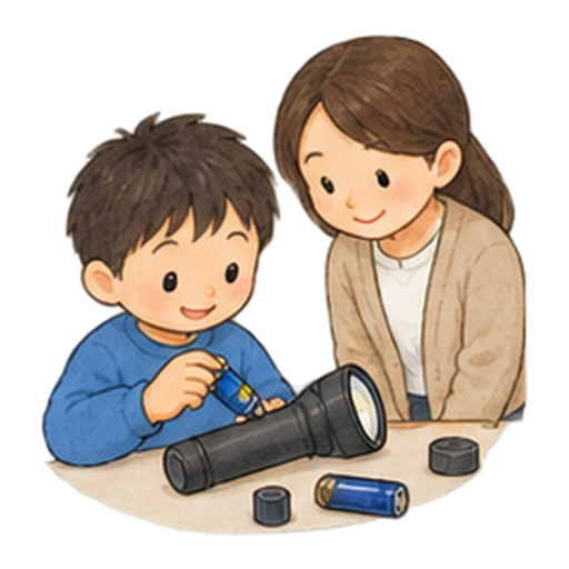 点検用の電池を交換するのイラスト
