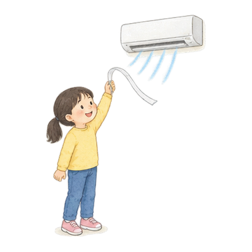 エアコンの風向きを確認するのイラスト