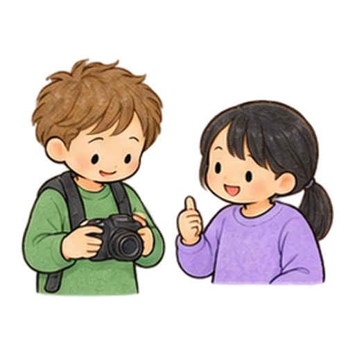 写真を撮る前に相手に確かめるのイラスト