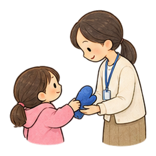 持ち主不明の物を先生に届けるのイラスト