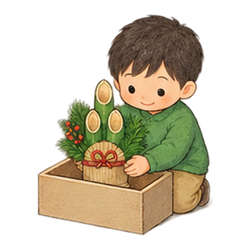 正月飾りを片づけるのイラスト