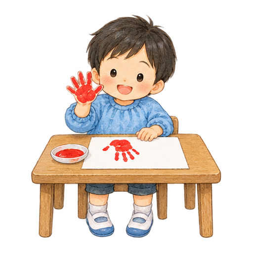 入学記念の手形づくりのイラスト
