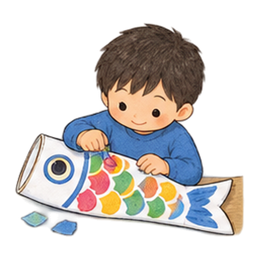 こいのぼりを手作りするのイラスト