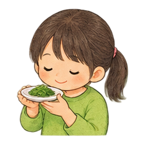 新茶の香りを楽しむのイラスト