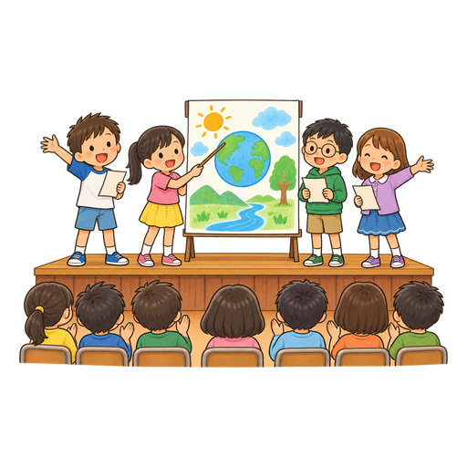 学習発表会のイラスト