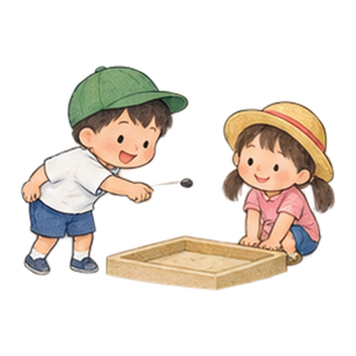 すいかの種飛ばし遊びのイラスト