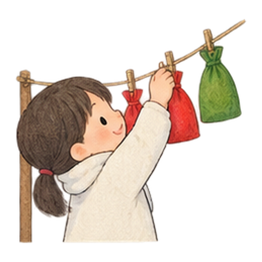 アドベントの袋飾りのイラスト