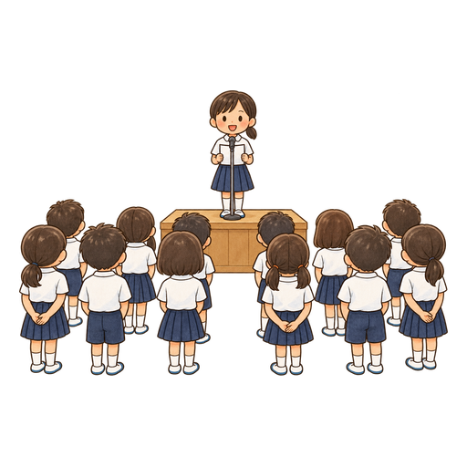 児童朝会のイラスト