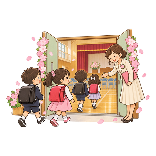 １学期の始業式のイラスト