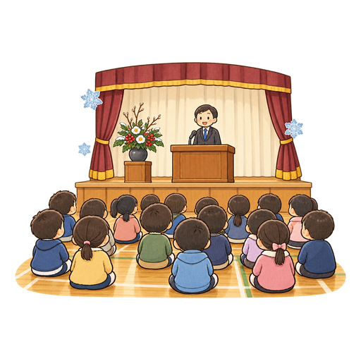 ２学期の終業式のイラスト
