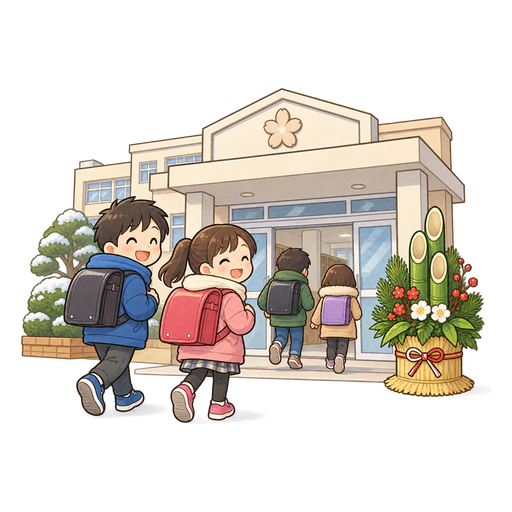 ３学期の始業式のイラスト