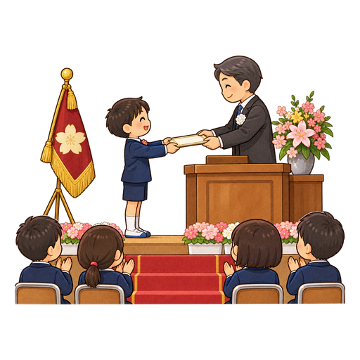 修了式のイラスト