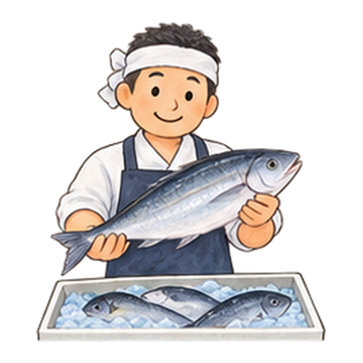 魚屋さんのイラスト