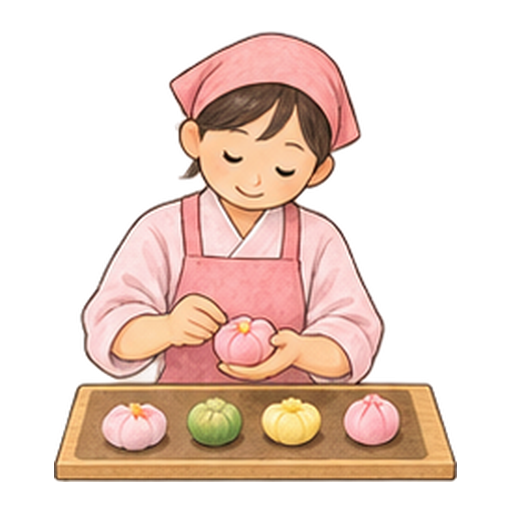 和菓子職人のイラスト