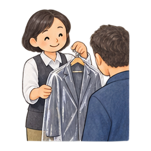 クリーニング店員さんのイラスト