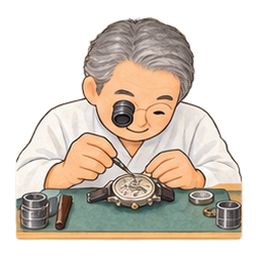 時計修理の職人のイラスト