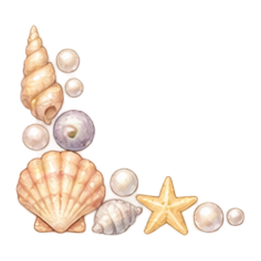 貝殻の角飾りのイラスト