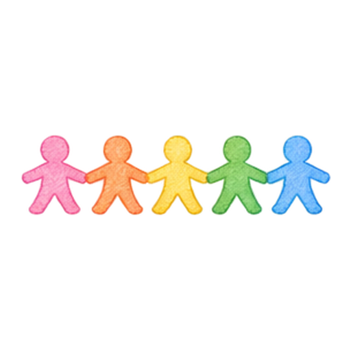 手をつなぐ人のラインのイラスト