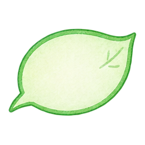 葉っぱ形の吹き出しのイラスト