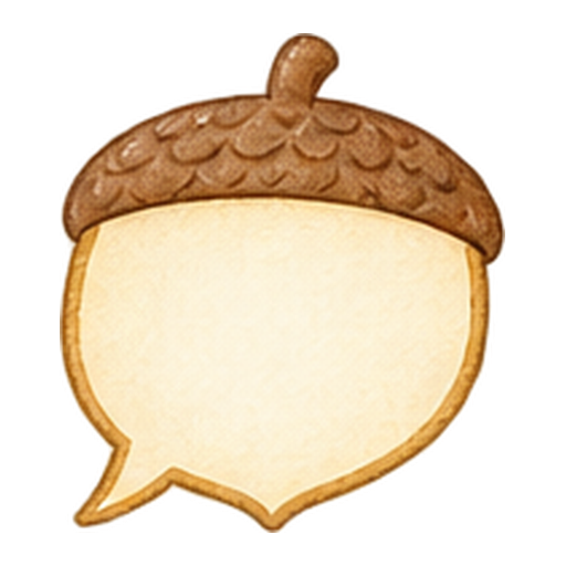 どんぐり形の吹き出しのイラスト