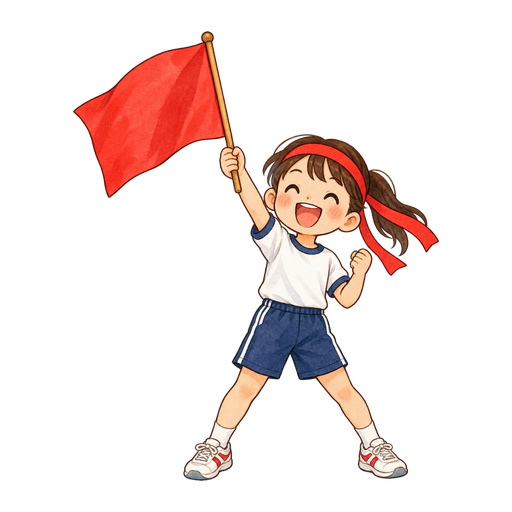 運動会の応援団のイラスト