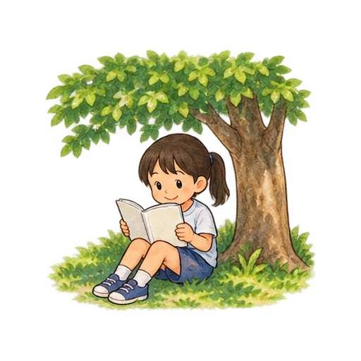 夏休みの読書のイラスト