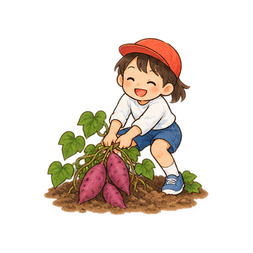 芋ほりのイラスト