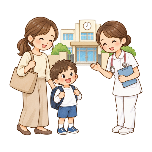 就学時健康診断のイラスト