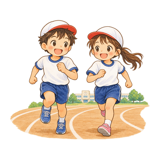 持久走の練習のイラスト