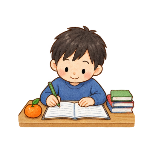 冬休みの宿題のイラスト